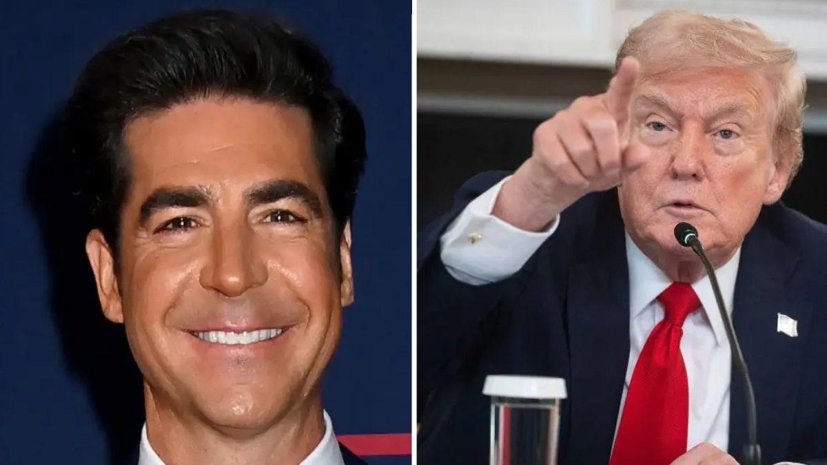 Split photo of Jesse Watters and Donald Trump