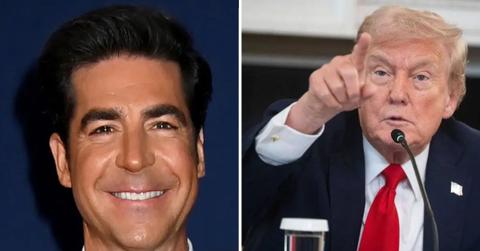 Split photo of Jesse Watters and Donald Trump