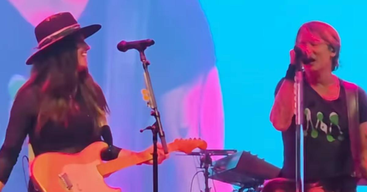 Image of Keith Urban dedicated a song to his female guitarist days before news broke about his split from Nicole Kidman.