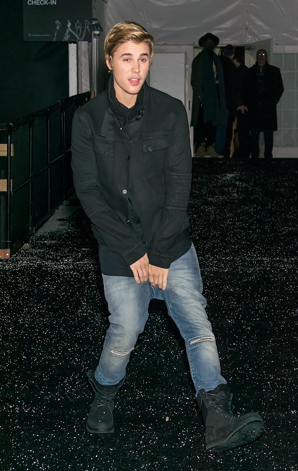 Justin Bieber is seen arriving at Naomi Campbell&#8217;s Fashion for Relief Charity Fashion Show during Mercedes Benz Fashion Week Fall 2015 in New York