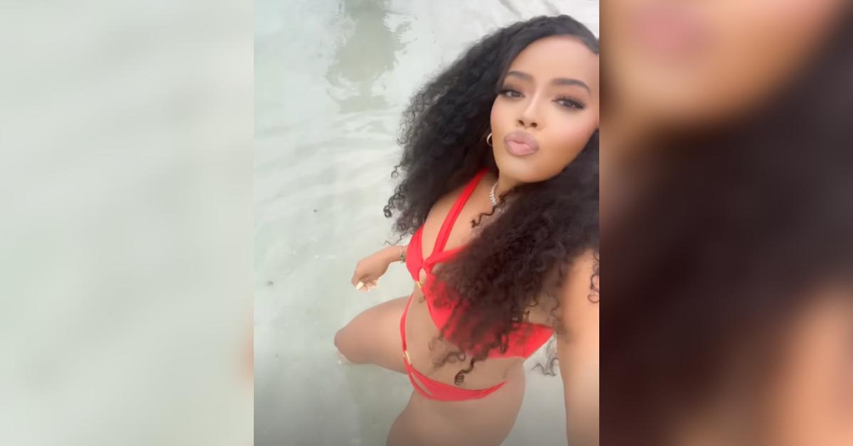 angela simmons hips red bikini weight loss photos