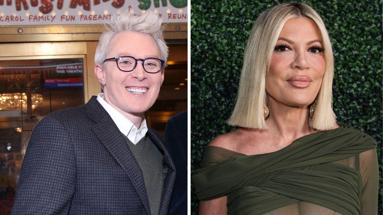 Image of Tori Spelling helped Clay Aiken poke fun at the controversy when they appeared together at the American Music Awards.