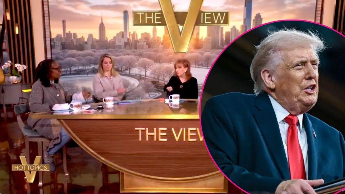 Composite photo of 'The View' cast and Donald Trump.