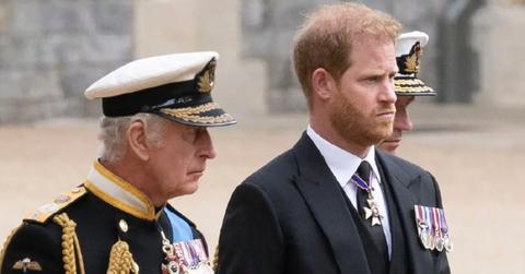 Photo of King Charles and Prince Harry.