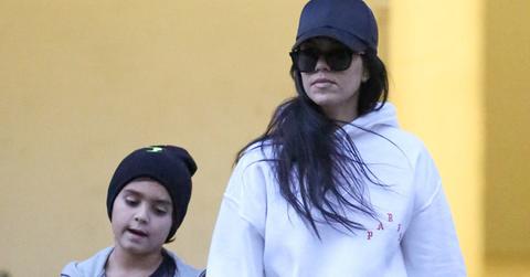 Kourtney Kardashian picks up Mason from his afternoon art class