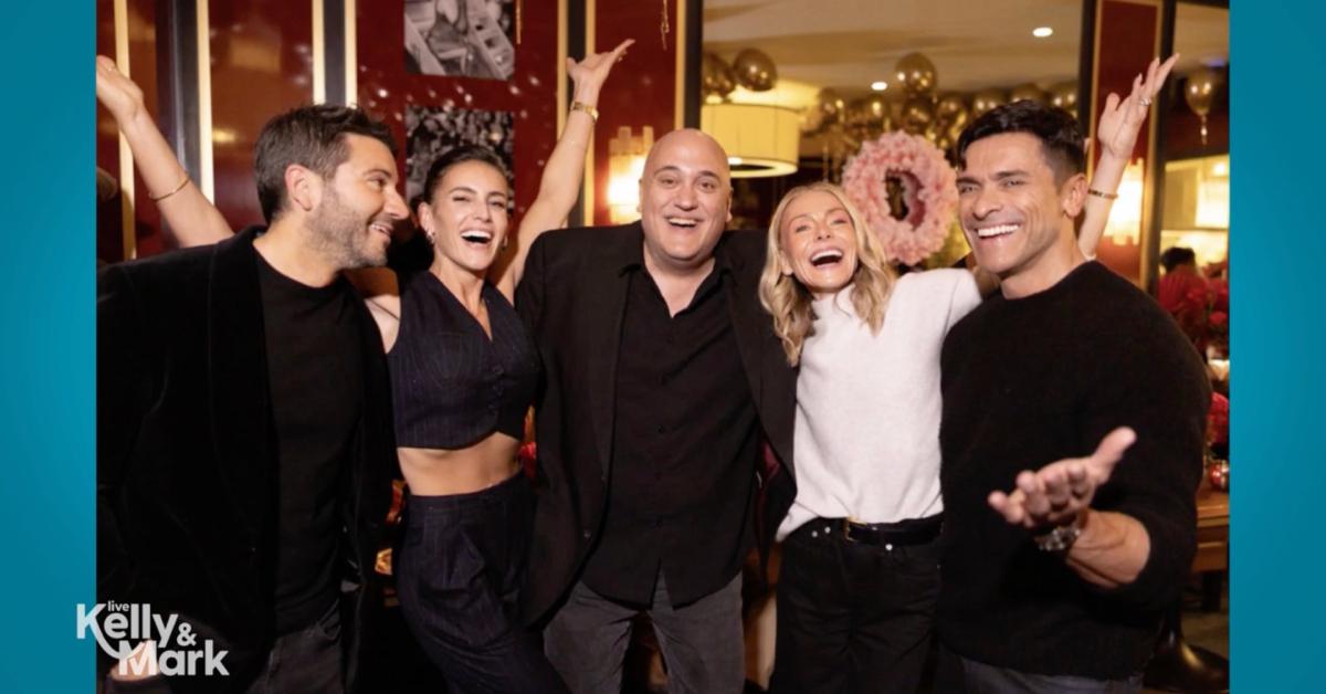Image of Kelly Ripa shared photos of her and Mark Consuelos partying with fellow staffers.
