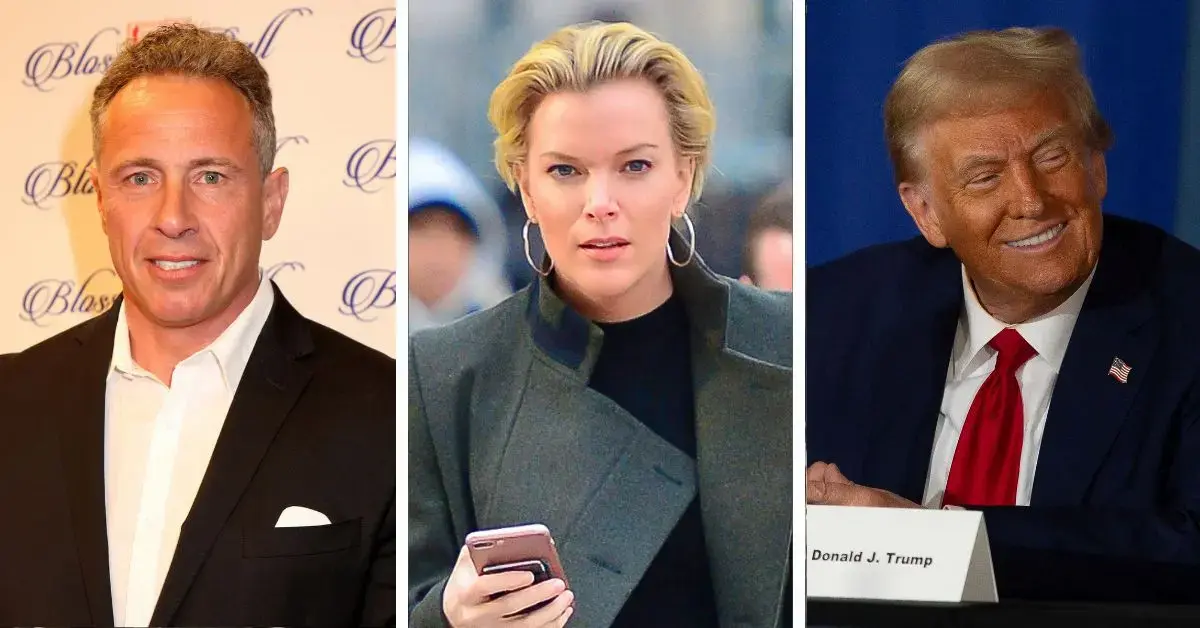 Split photos of Chris Cuomo, Megyn Kelly and Donald Trump