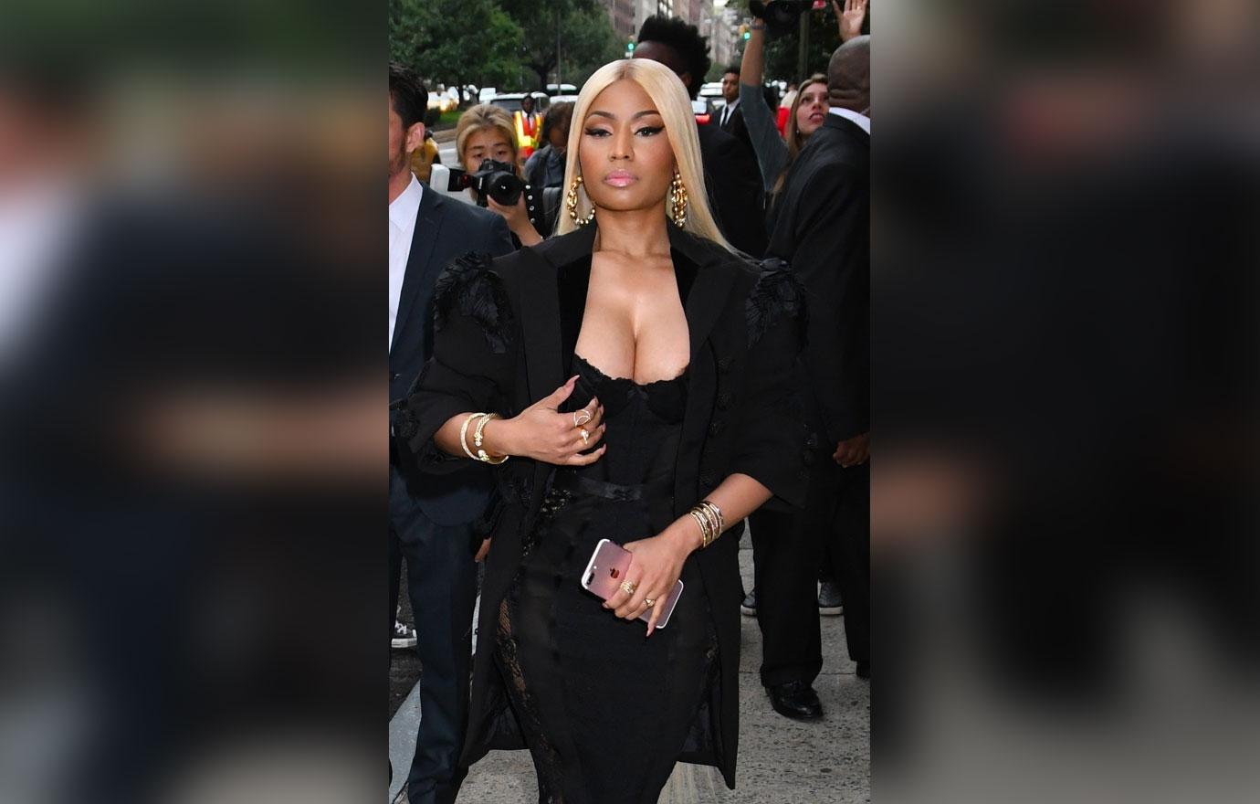 Nicki Minaj arriving at the Marc Jacobs fashion show during Fashion Week.