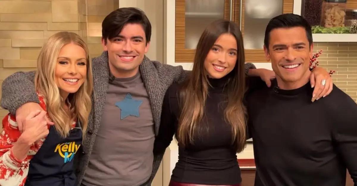 Photo of Kelly Ripa, Michael Consuelos, Lola Consuelos and Mark Consuelos.