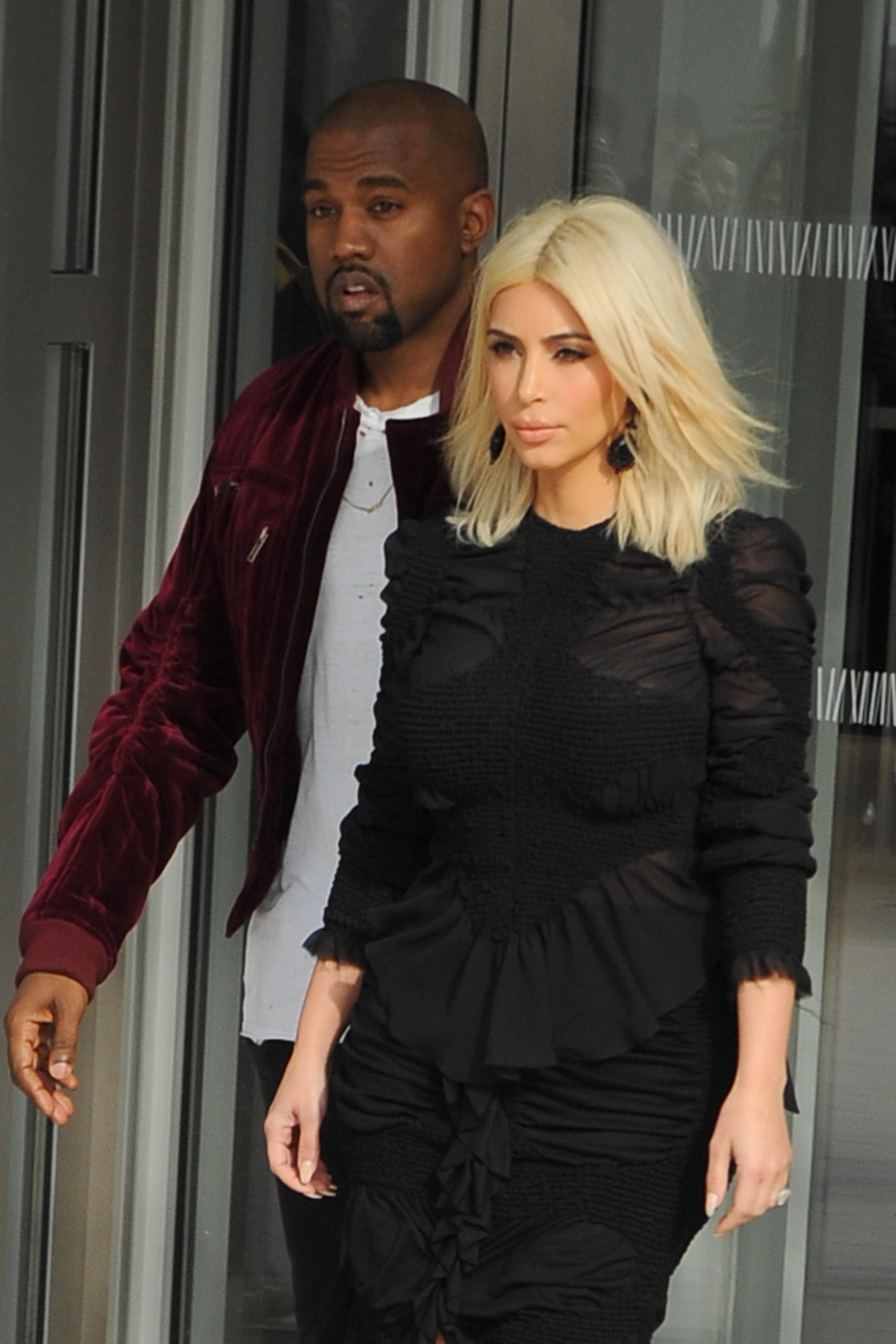 Kanye West and Kim Kardashian Arrivals Louis Vuitton Show