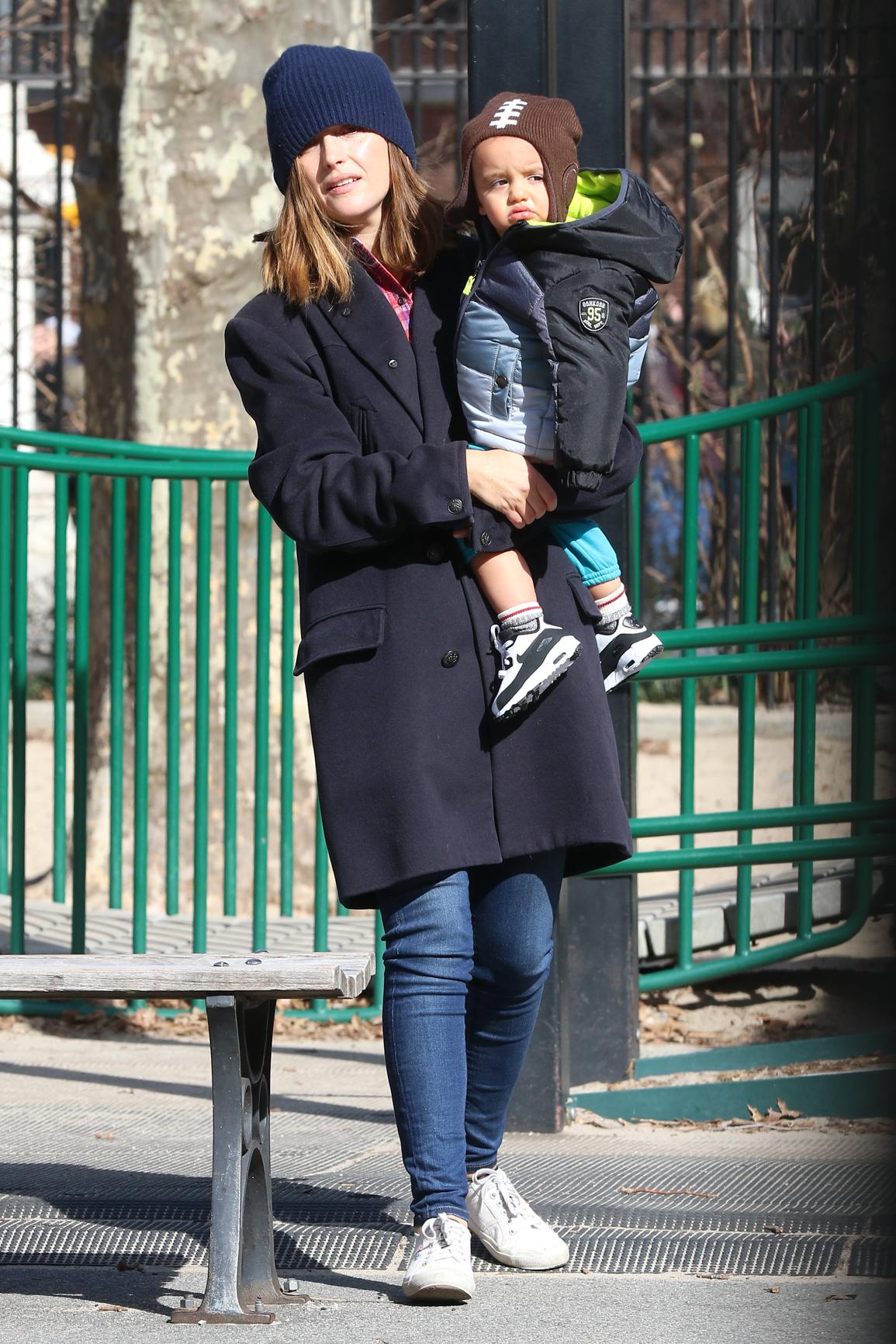 Rose Byrne and Son at the Playground