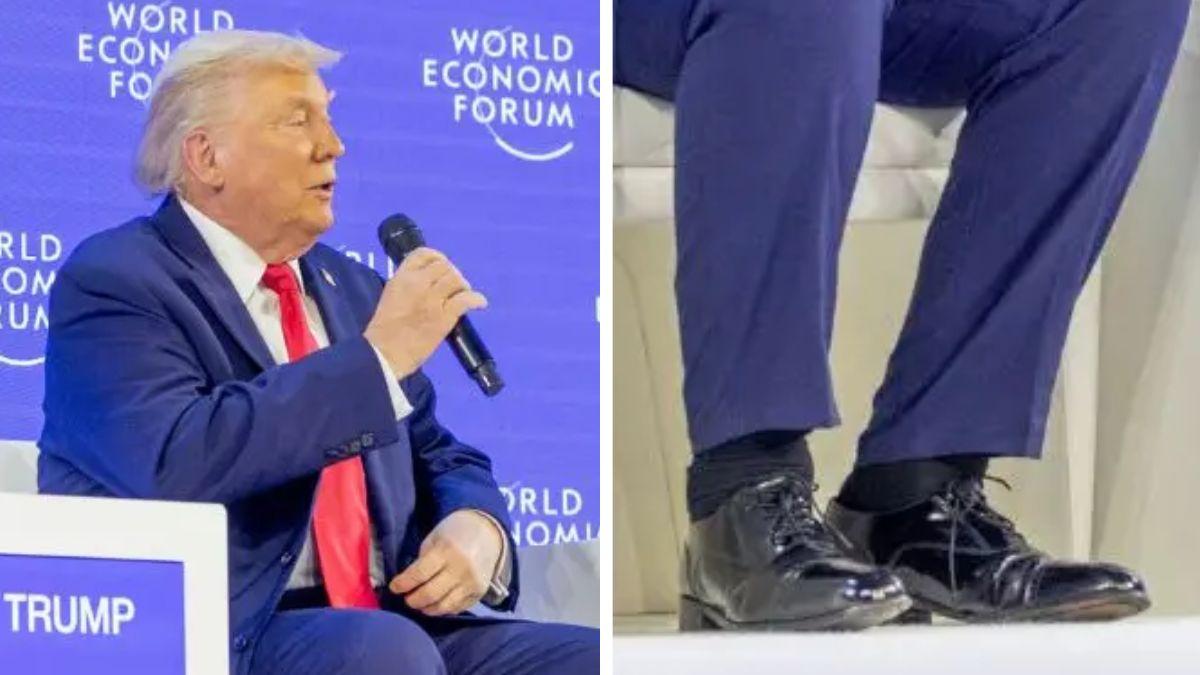image of Donald Trump's cankles were pictured at the World Economic Forum in Davos, Switzerland on January 21.