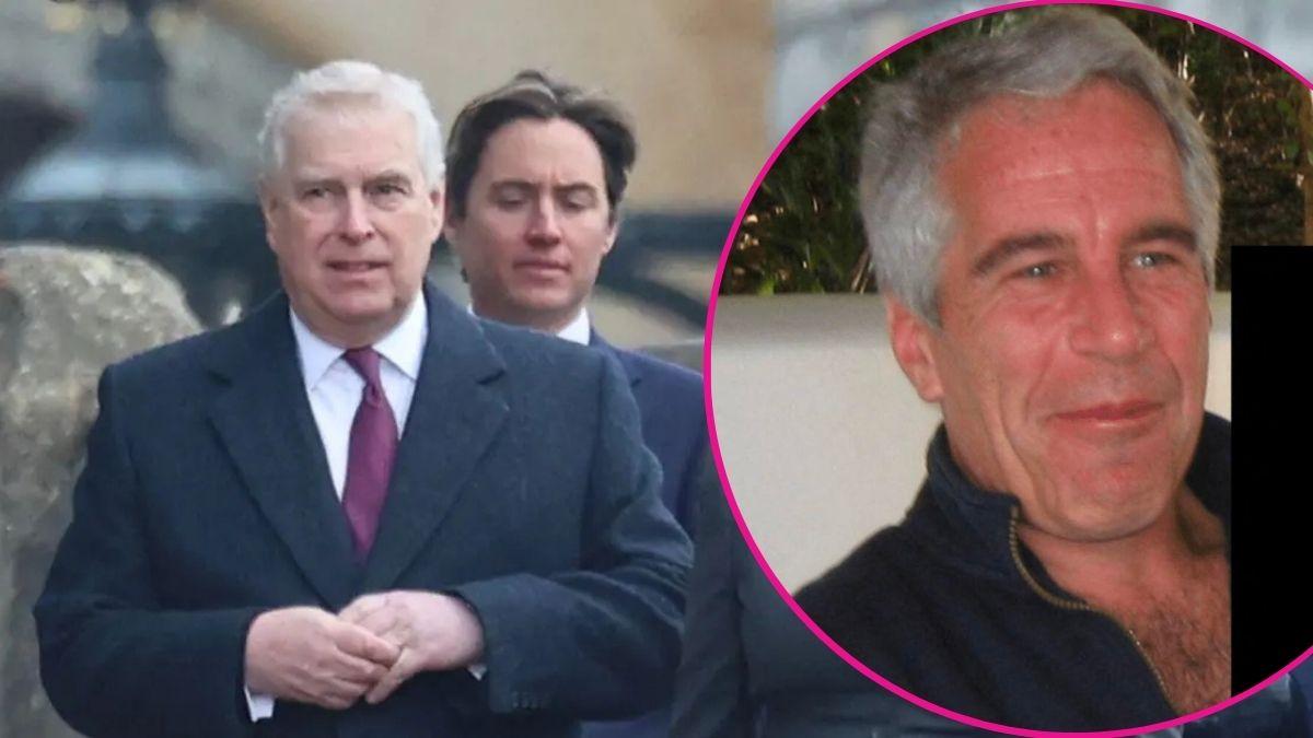 image of prince Andrew, inset Jeffrey epstein
