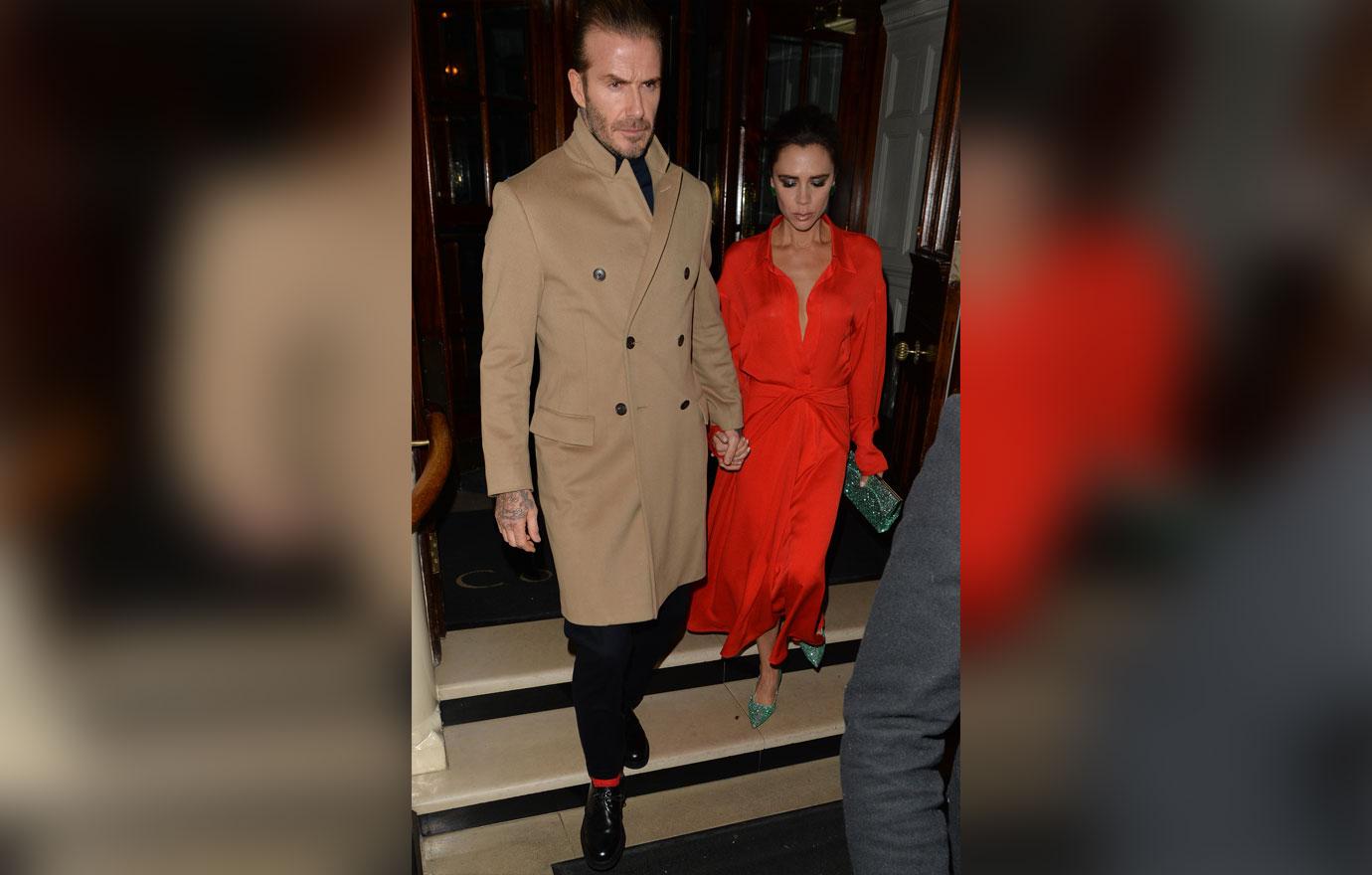 David And Victoria Beckham Seen Leaving The Connaught, London