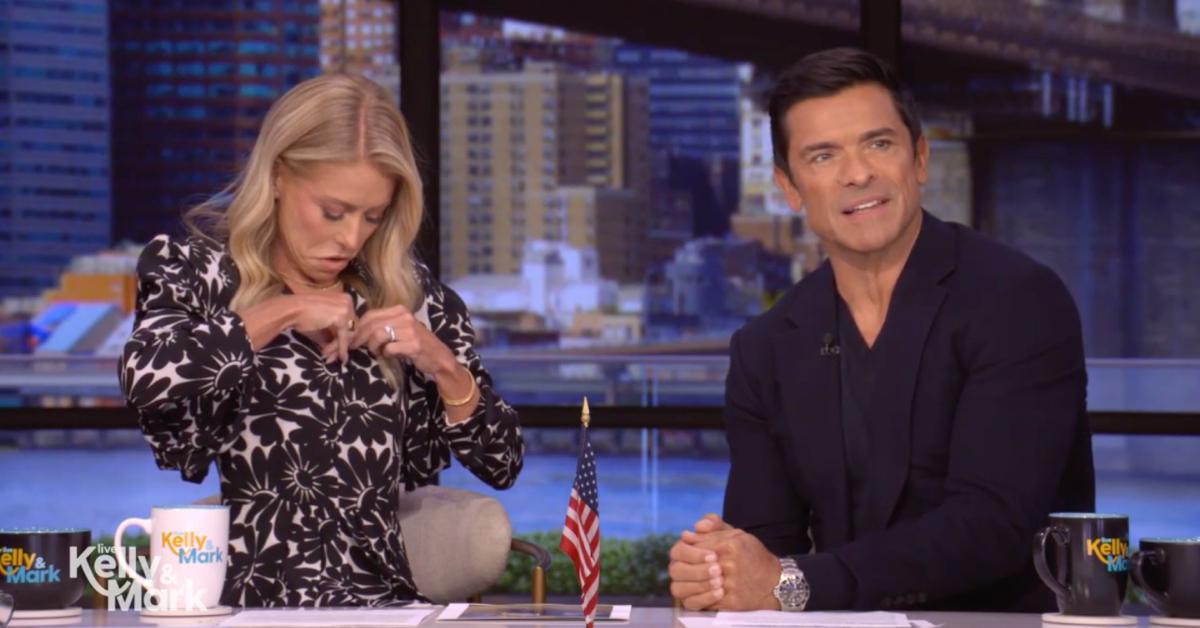 Image of Mark Consuelos was all smiles at the thought of touching his wife.