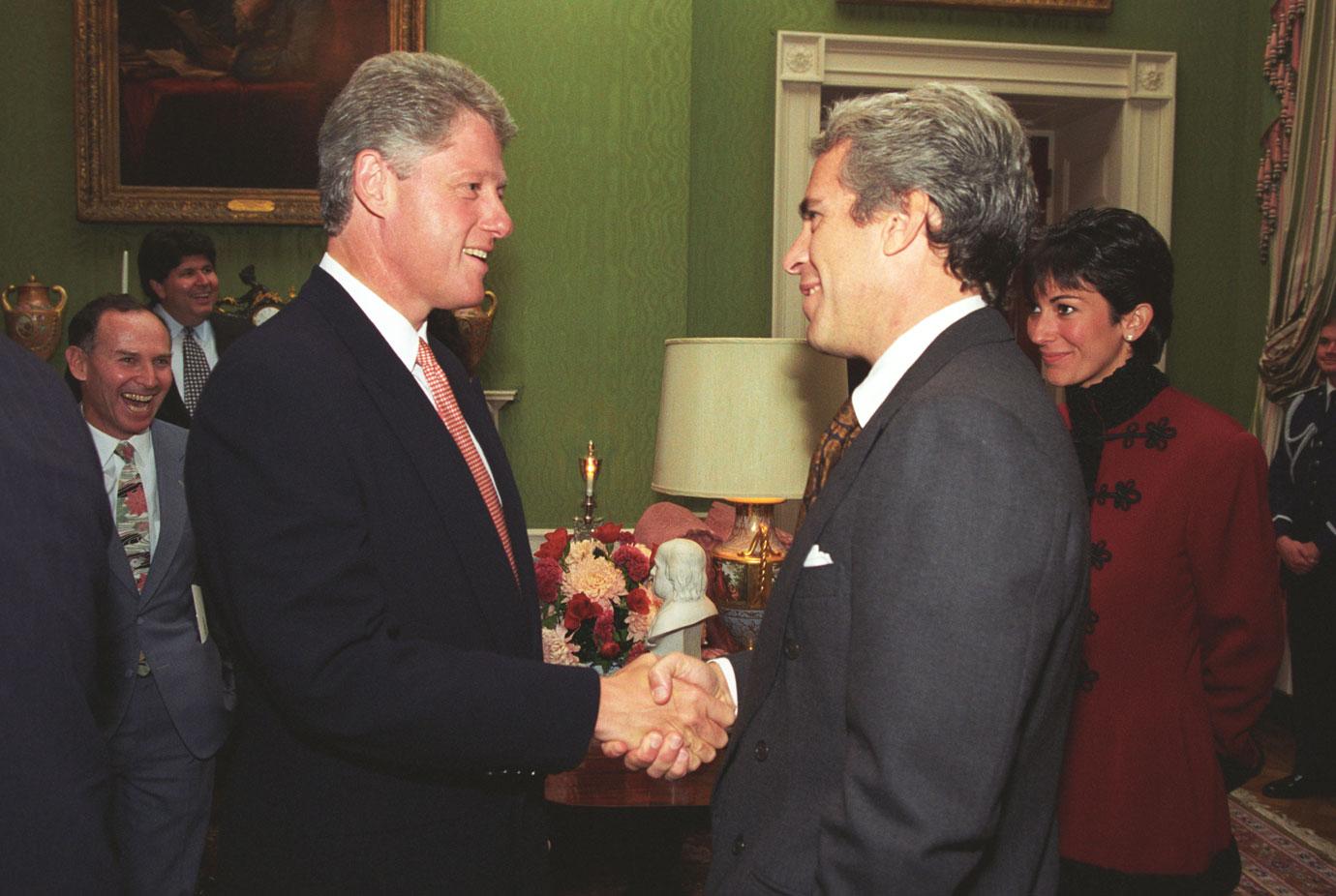 new photos of infamous sex offender jeffrey epstein and associate ghislaine maxwell at the clinton white house ok