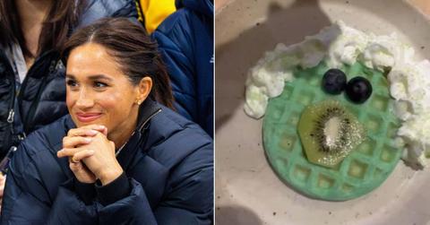 Composite photo of Meghan Markle and her St. Patrick's Day Waffles