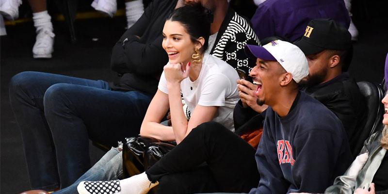 Kendall Jenner Wears Snake Earrings and Leather Pants to Ben Simmons'  Basketball Game