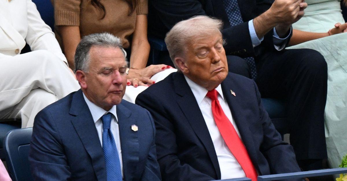 image of Donald Trump was spotted dozing at the U.S. Open.