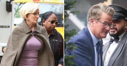 Photo of Mika Brzezinski; picture of Joe Scarborough.