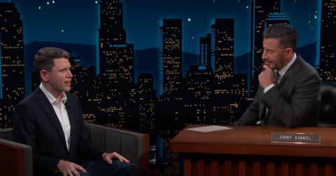 Photo of James Talarico and Jimmy Kimmel.