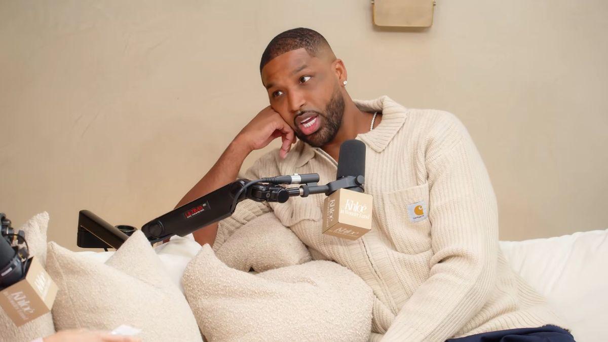 image of Khloé Kardashian and Tristan Thompson had a candid conversation during an episode of her 'Khloé in Wonder Land' podcast.