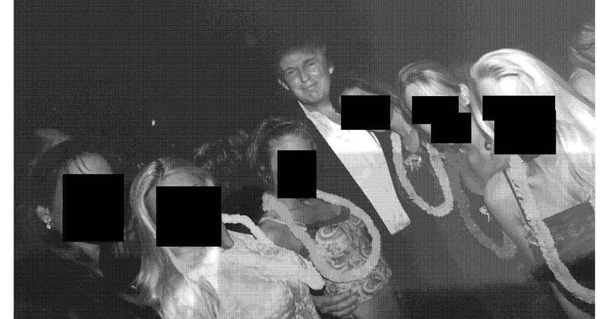 Image of Donald Trump's involvement with Jeffrey Epstein has not been confirmed.