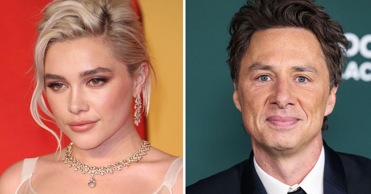 split image of Florence Pugh and Zach Braff
