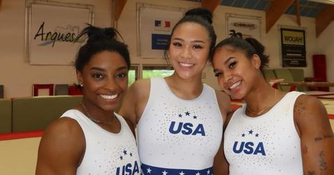 photo of Suni Lee, Simone Biles and Jordan Chiles.