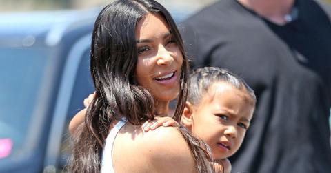 Kim Kardashian stops by Color Me Mine in Calabasas with North