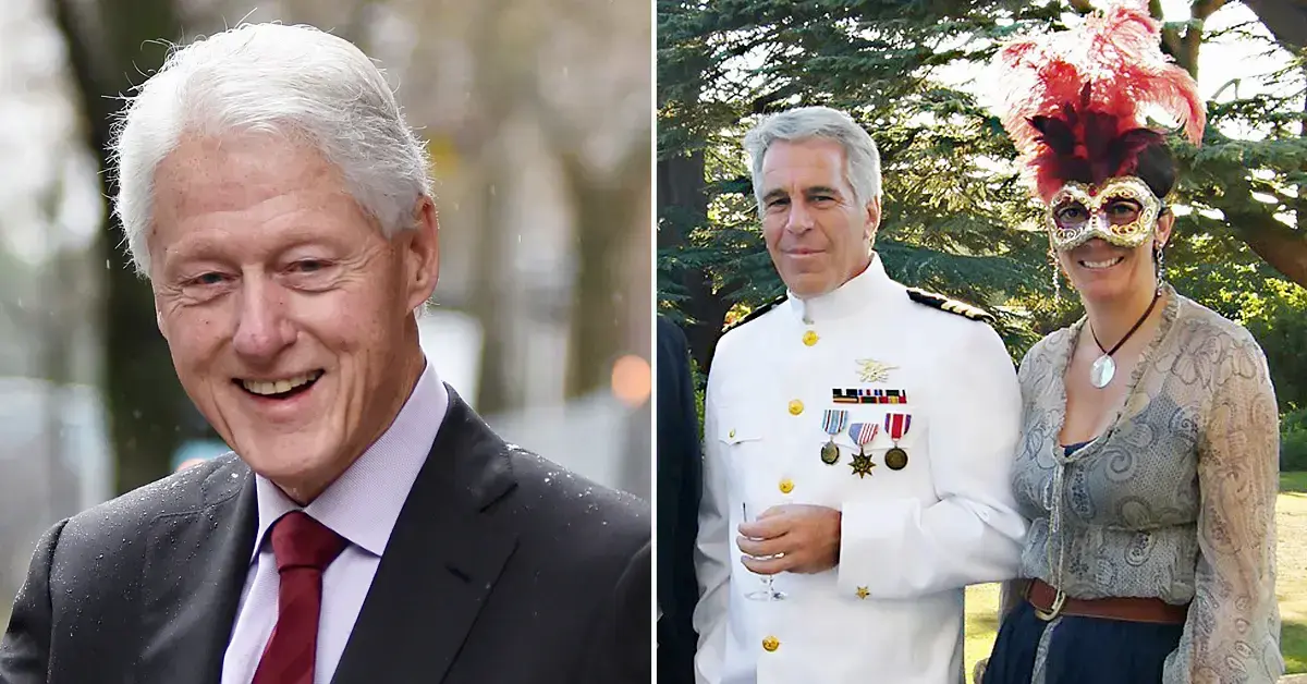 Split photo of Bill Clinton and Jeffrey Epstein