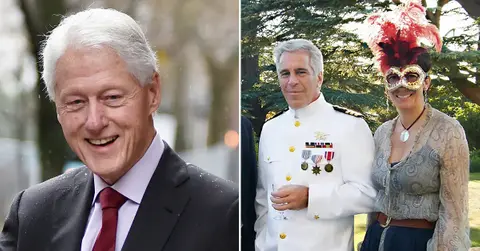 Split photo of Bill Clinton and Jeffrey Epstein