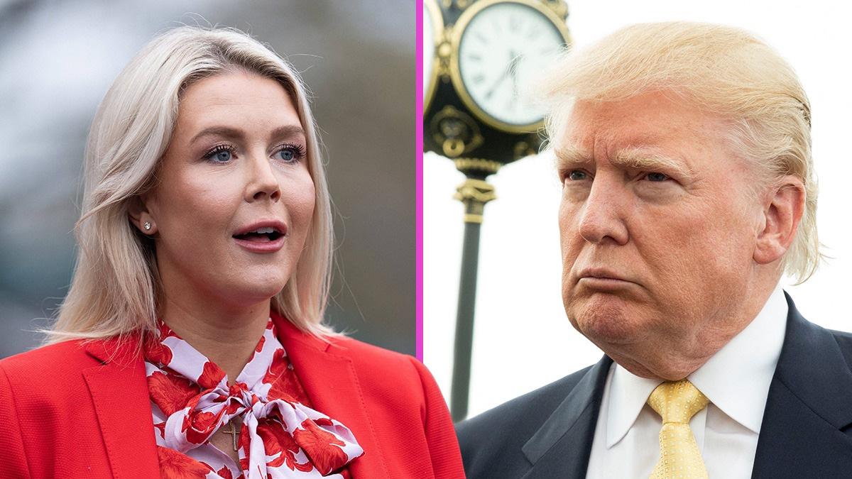 Composite photo of Karoline Leavitt and Donald Trump.