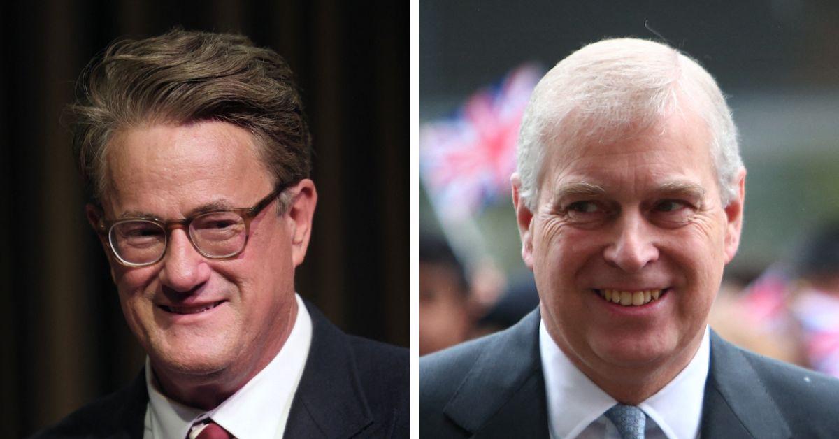 split photo Joe Scarborough & Ex-Prince Andrew