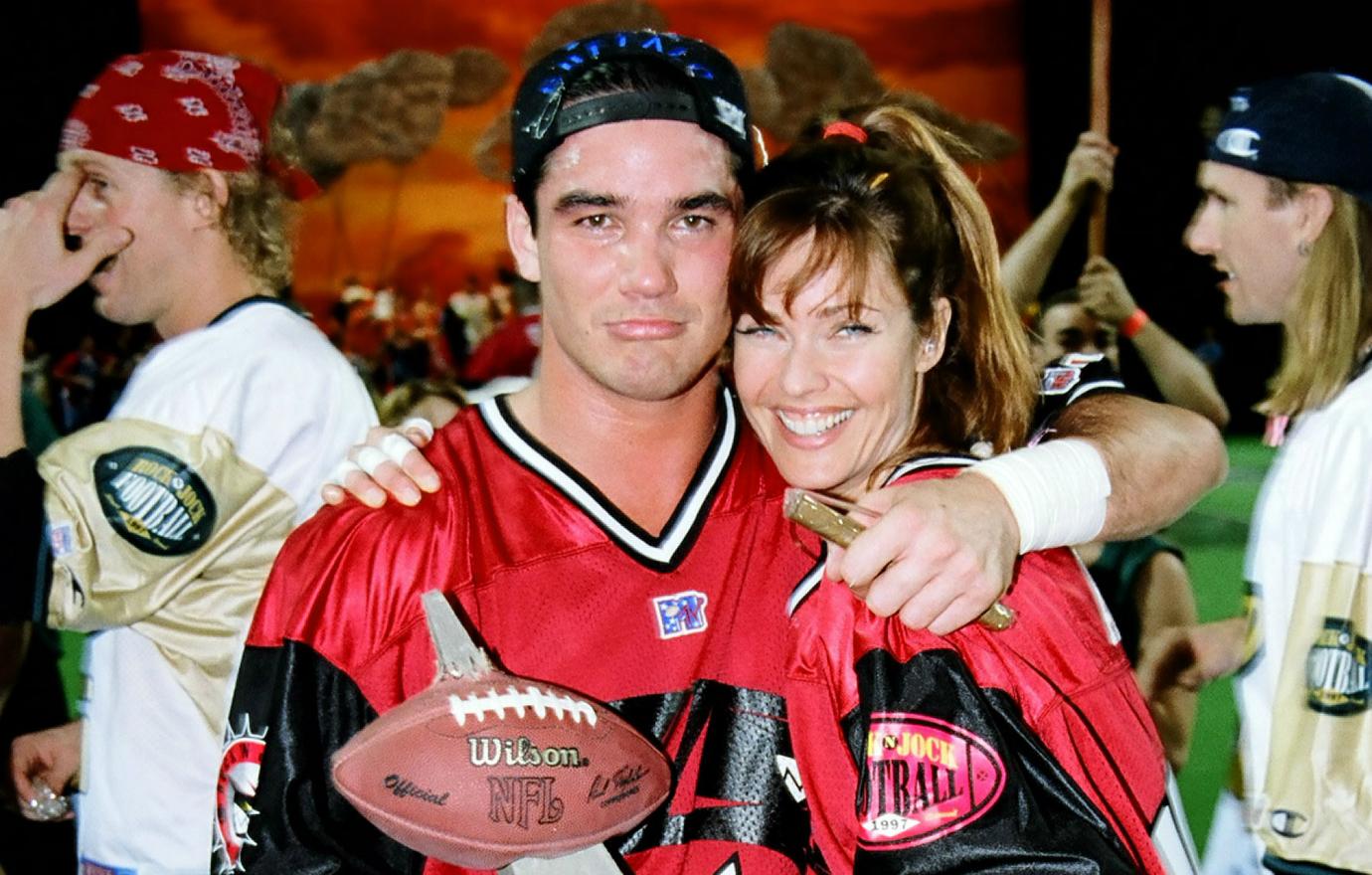 Dean Cain and Carol Alt were seen during the 1997 MTV Rock n' Jock Football in New Orleans, Louisiana.