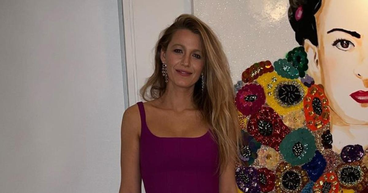 Blake Lively Wears Formfitting Purple Dress: Photo