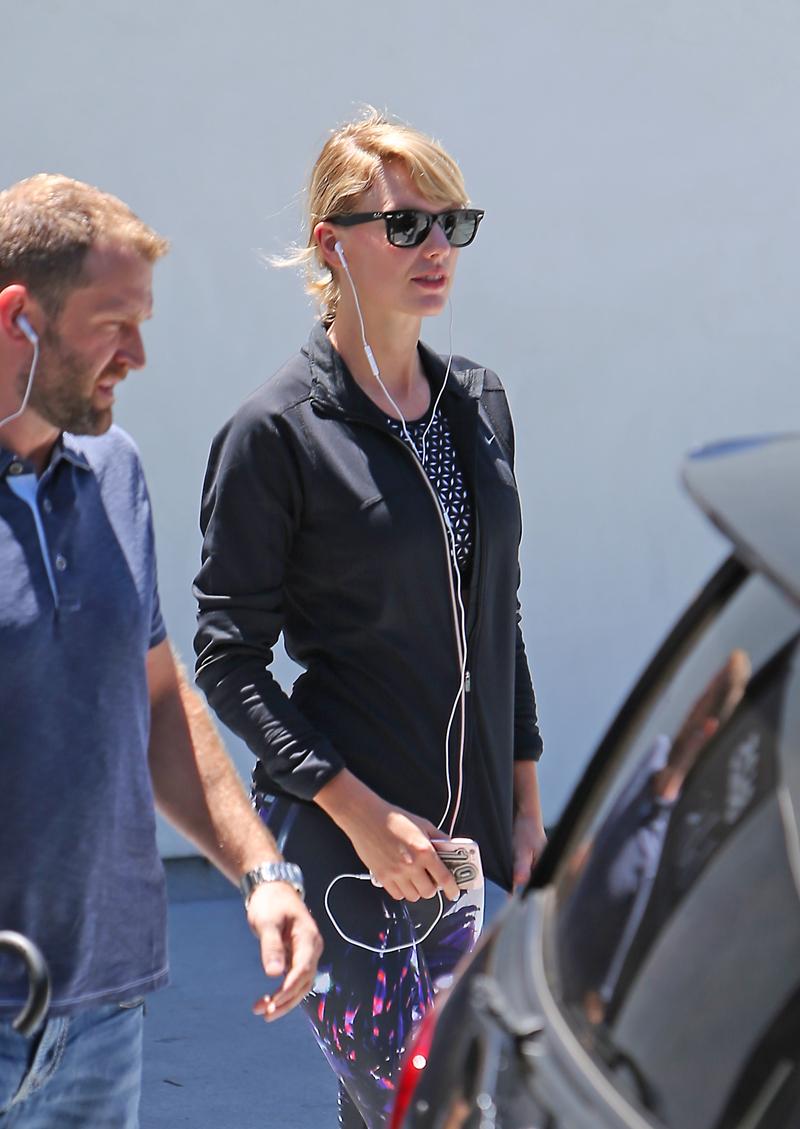 Taylor Swift works out separately from boyfriend Tom Hiddleston in Los Angeles, CA.