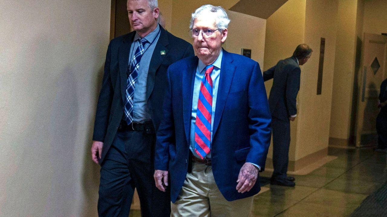 Image of Mitch McConnell continued his recovery at home after leaving a rehabilitation center on August 6.