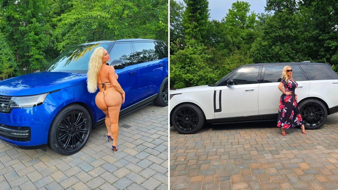image of Coco Austin shared before-and-after photos of her Range Rover's custom paint job.