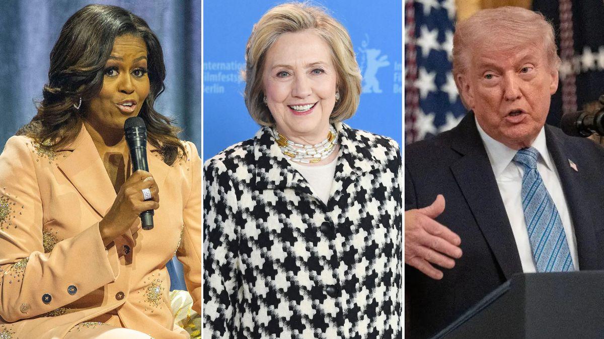 Photo of Michelle Obama, Hillary Clinton and Donald Trump