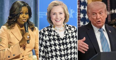 Photo of Michelle Obama, Hillary Clinton and Donald Trump