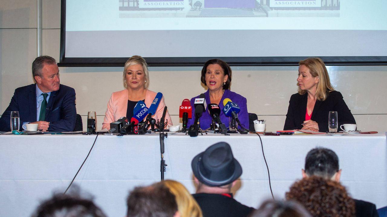Image of Sinn Féin leaders during a press conference.