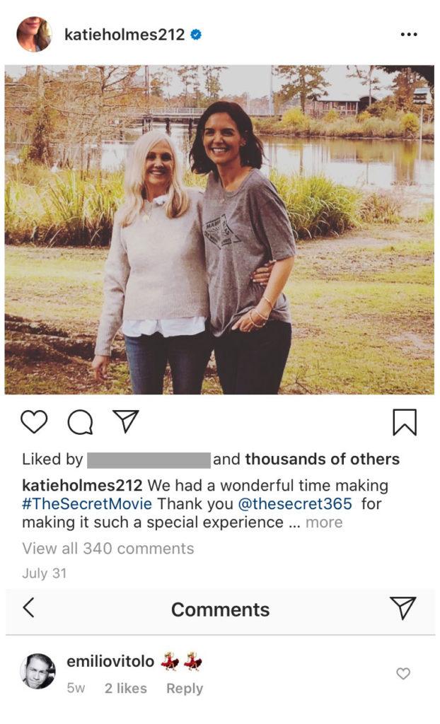 Katie Holmes Instagram page