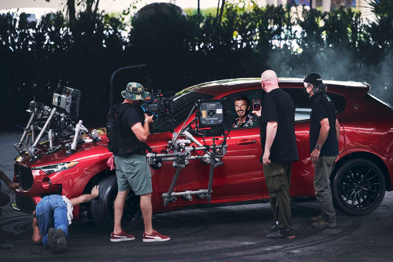 david beckham behind the scenes of maserati ad