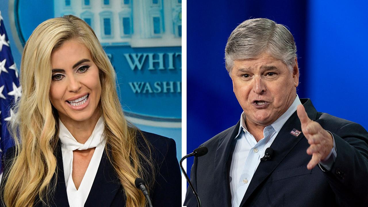 Image of Katie Zacharia, and Sean Hannity.