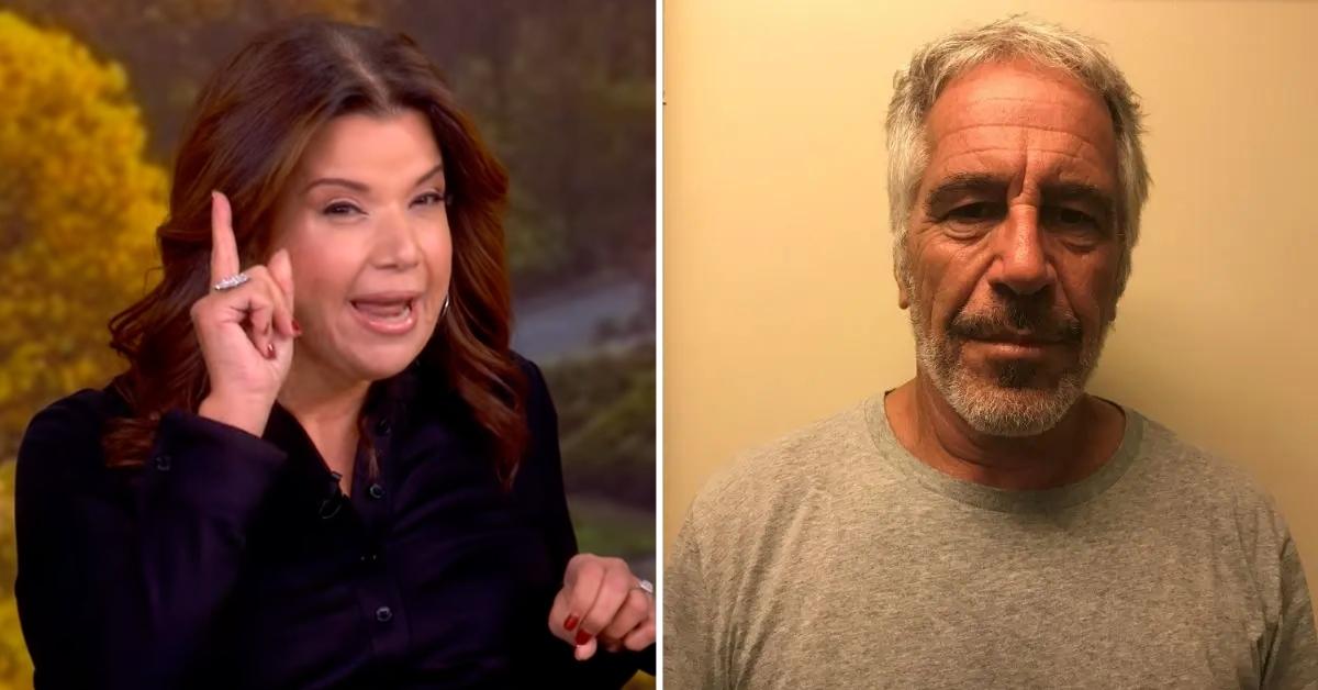 Photo of Ana Navarro on 'The View' and photo of Jeffrey Epstein