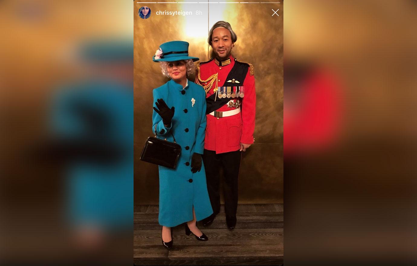 Chrissy teigen john legend queen elizabeth prince philip halloween costume 01