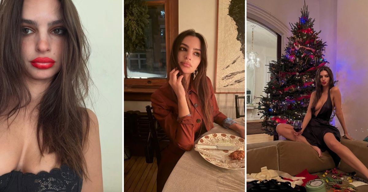 Photo of Emily Ratajkowski shared sultry photos of her holiday celebrations.