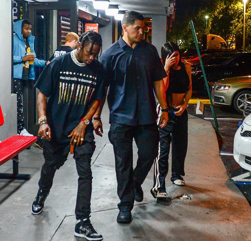 Kylie Jenner and Travis Scott visit a music video shoot in Miami