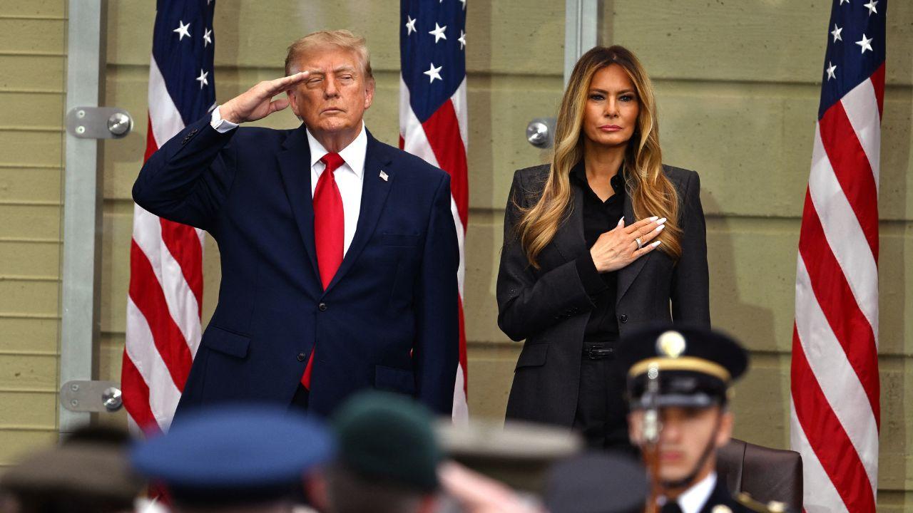 Photo of Harp's constant presence highlights Melania's absence.